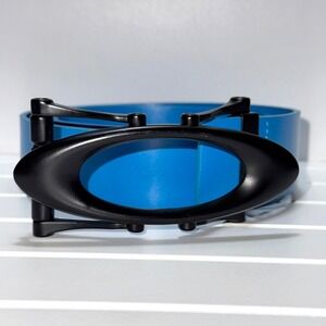 Oakley Ellipse O Buckle Belt Mens OS Blue Matte Black Leather 100% Leather 47"